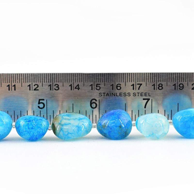 gemsmore:Natural Drilled Blue Onyx Beads Strand