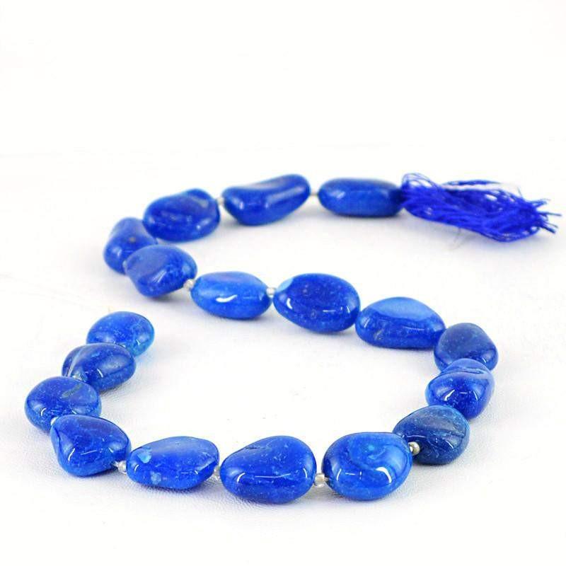 gemsmore:Natural Drilled Blue Onyx Beads Strand