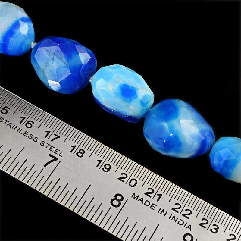 gemsmore:Natural Drilled Blue Onyx Beads Strand