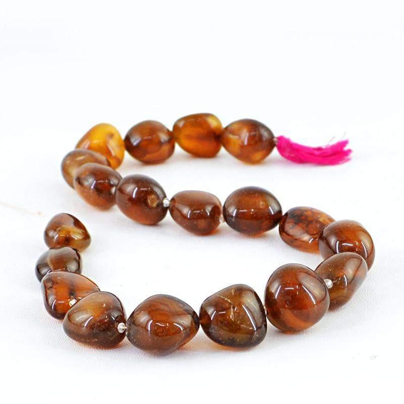 gemsmore:Natural Drilled Brown Onyx Beads Strand