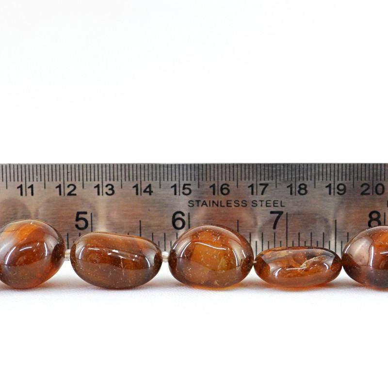 gemsmore:Natural Drilled Brown Onyx Beads Strand