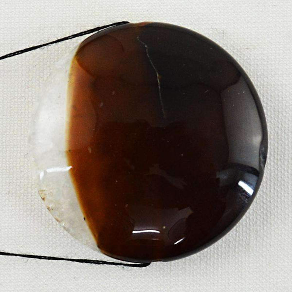 gemsmore:Natural Drilled Brown Onyx Gemstone - Round Shape