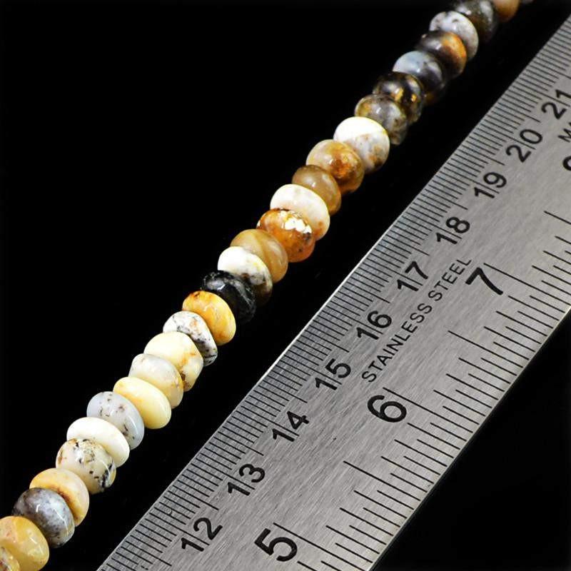 gemsmore:Natural Drilled Dendrite Opal Untreated Round Beads Strand