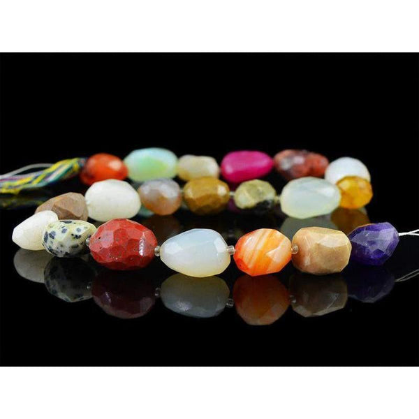 gemsmore:Natural Drilled Faceted Multi Gemstone Beads Strand