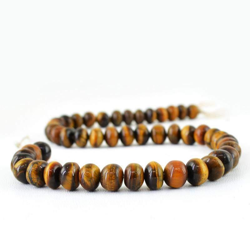 gemsmore:Natural Drilled Golden Tiger Eye Round Beads Strand