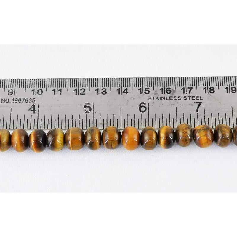 gemsmore:Natural Drilled Golden Tiger Eye Round Beads Strand