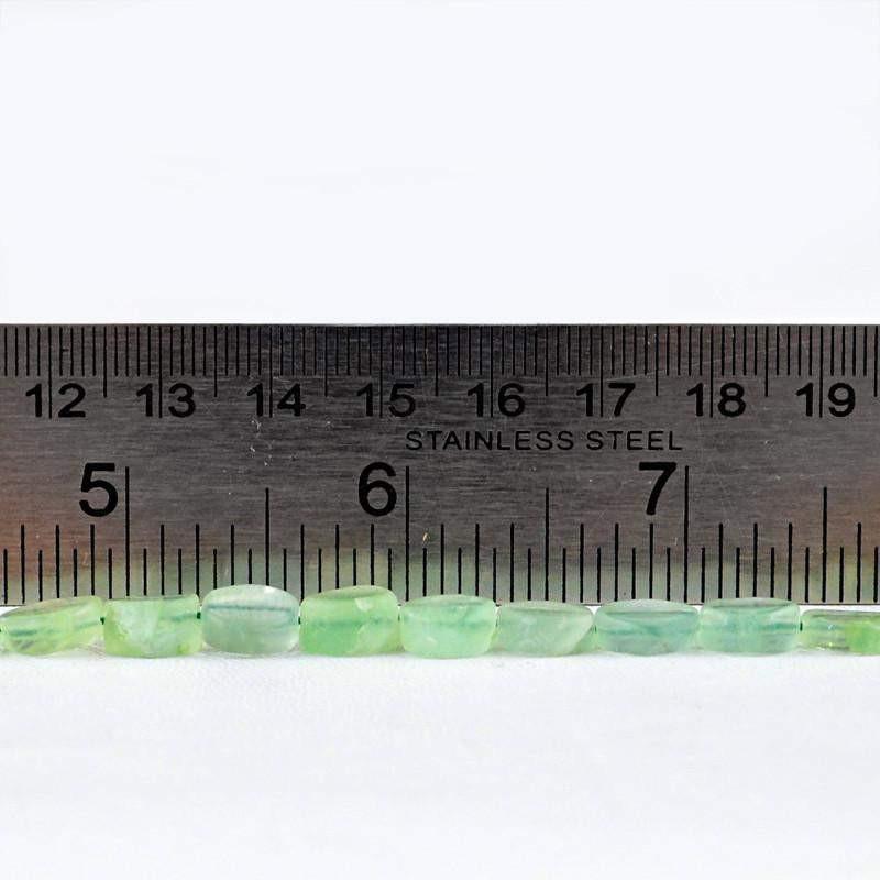 gemsmore:Natural Drilled Green Fluorite Beads Strand