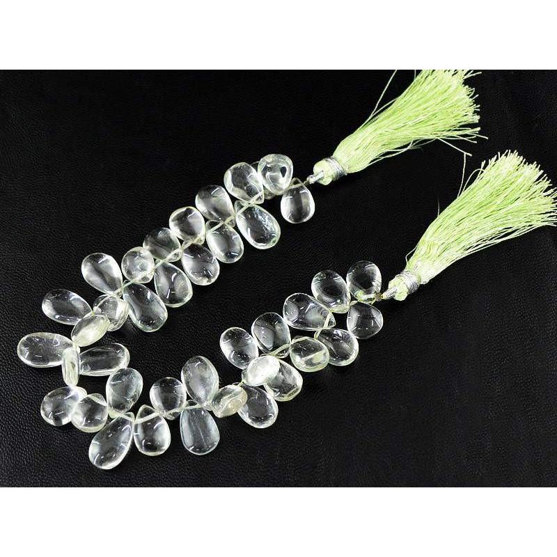 gemsmore:Natural Drilled Green Fluorite Unheated Beads Strand