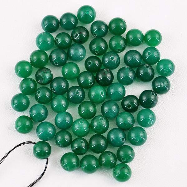 gemsmore:Natural Drilled Green Jade Untreated Beads Lot