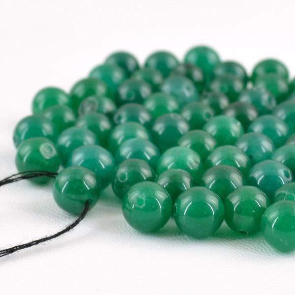 gemsmore:Natural Drilled Green Jade Untreated Beads Lot