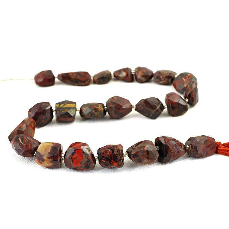 gemsmore:Natural Drilled Iron Tiger Eye Beads Strand