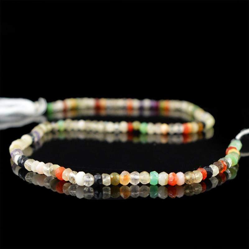 gemsmore:Natural Drilled Multi Gemstone Faceted Unheated Beads Strand