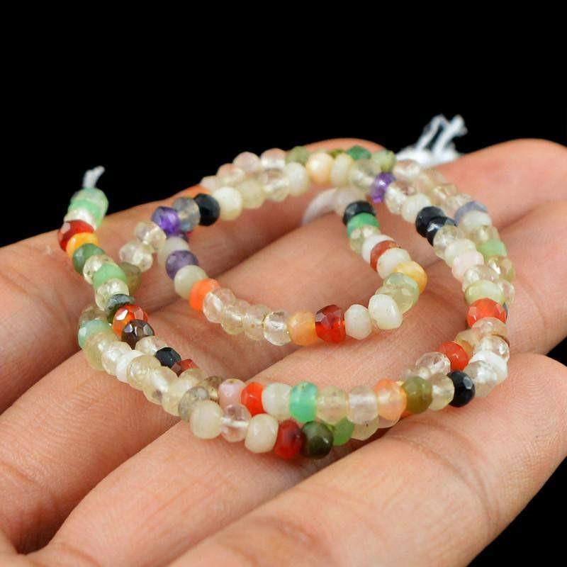 gemsmore:Natural Drilled Multi Gemstone Faceted Unheated Beads Strand