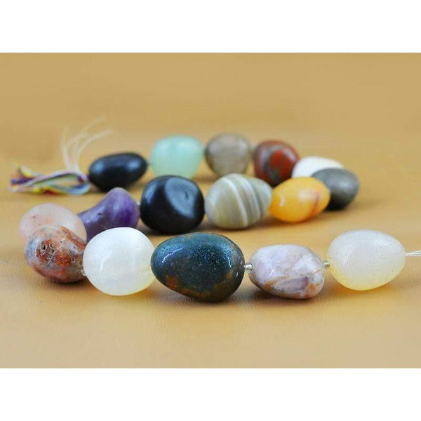 gemsmore:Natural Drilled Multi Gemstone Unheated Beads Strand