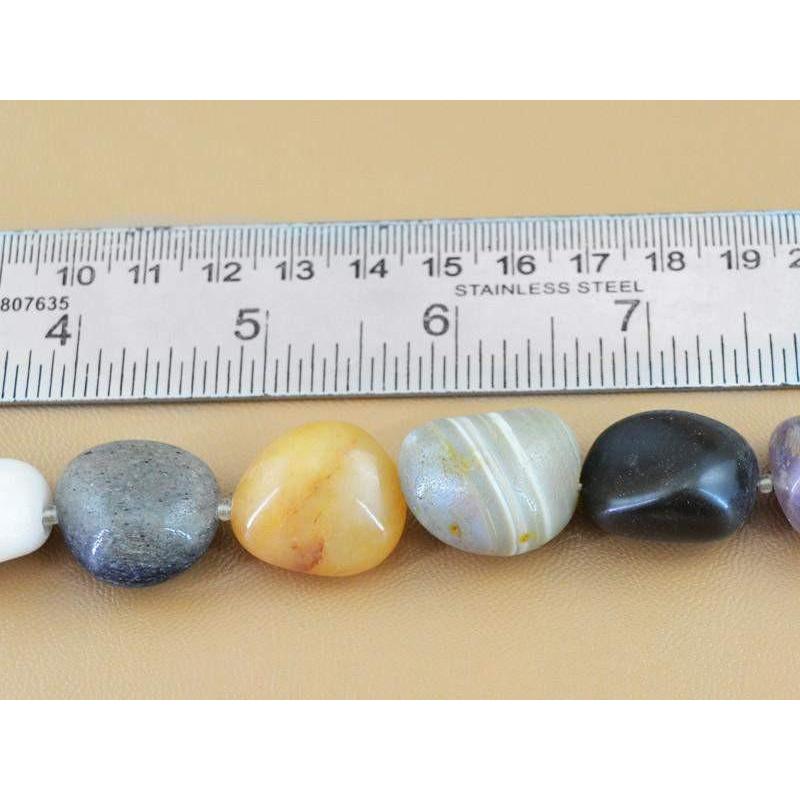 gemsmore:Natural Drilled Multi Gemstone Unheated Beads Strand