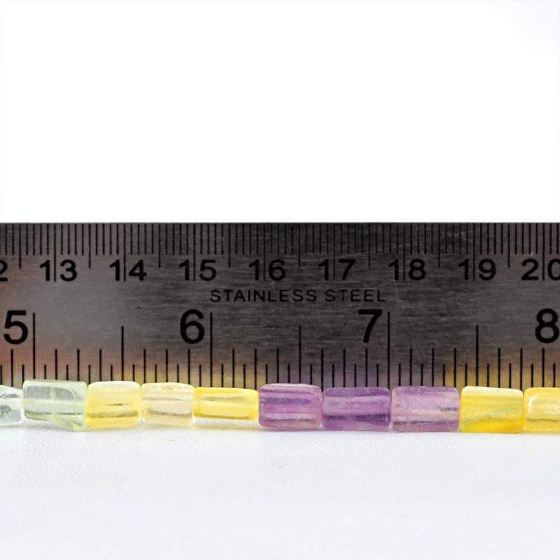 gemsmore:Natural Drilled Multicolor Fluorite Beads Strand