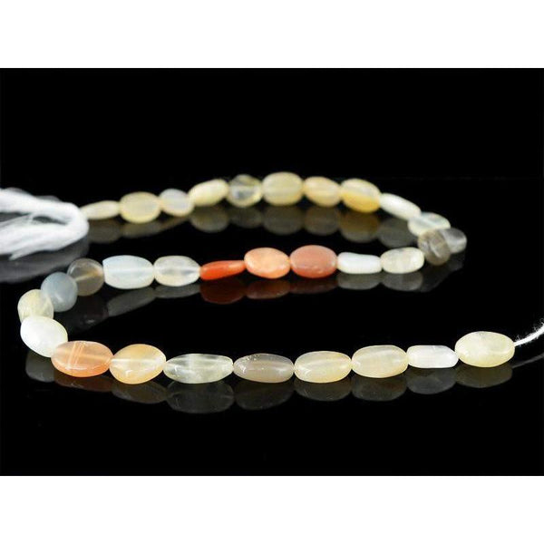 gemsmore:Natural Drilled Multicolor Moonstone Round Beads Strand