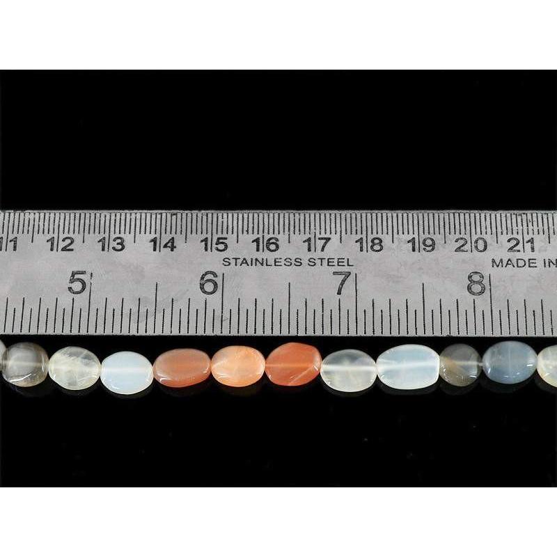 gemsmore:Natural Drilled Multicolor Moonstone Round Beads Strand