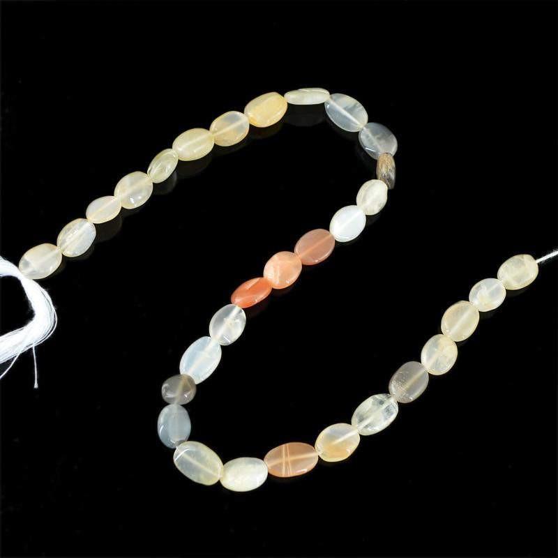 gemsmore:Natural Drilled Multicolor Moonstone Round Beads Strand