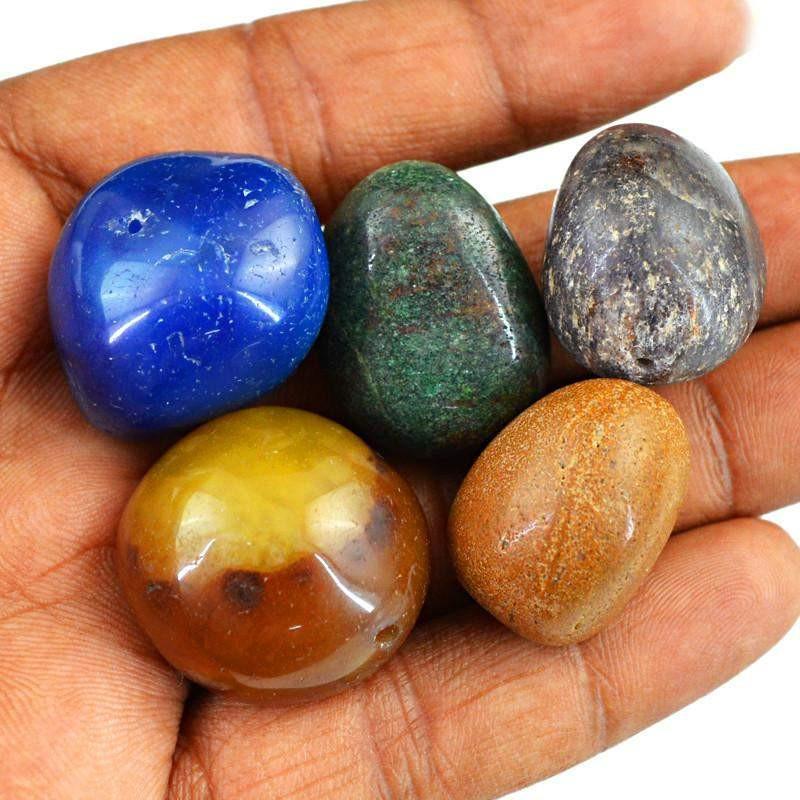 gemsmore:Natural Drilled Multicolor Multi Gems Beads Lot
