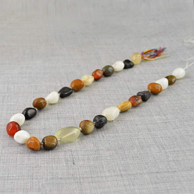 gemsmore:Natural Drilled Multicolor Multi Gemstone Untreated Beads Strand