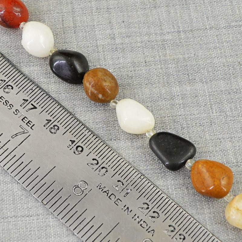 gemsmore:Natural Drilled Multicolor Multi Gemstone Untreated Beads Strand