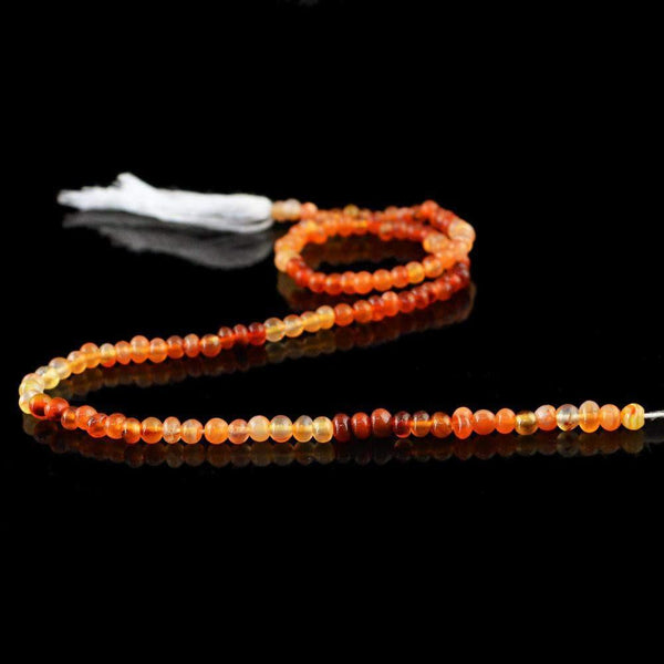 gemsmore:Natural Drilled Orange Carnelian Round Beads Strand