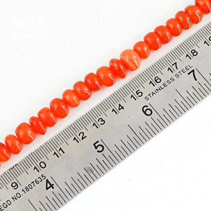 gemsmore:Natural Drilled Orange Carnelian Round Beads Strand