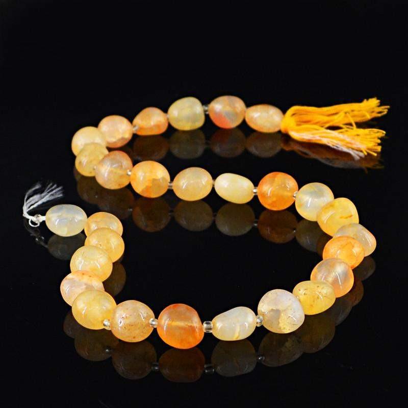 gemsmore:Natural Drilled Orange Onyx Beads Strand