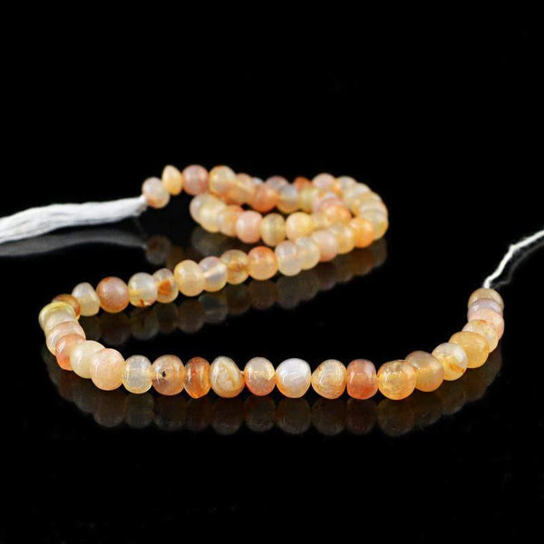 gemsmore:Natural Drilled Orange Onyx Round Beads Starnd