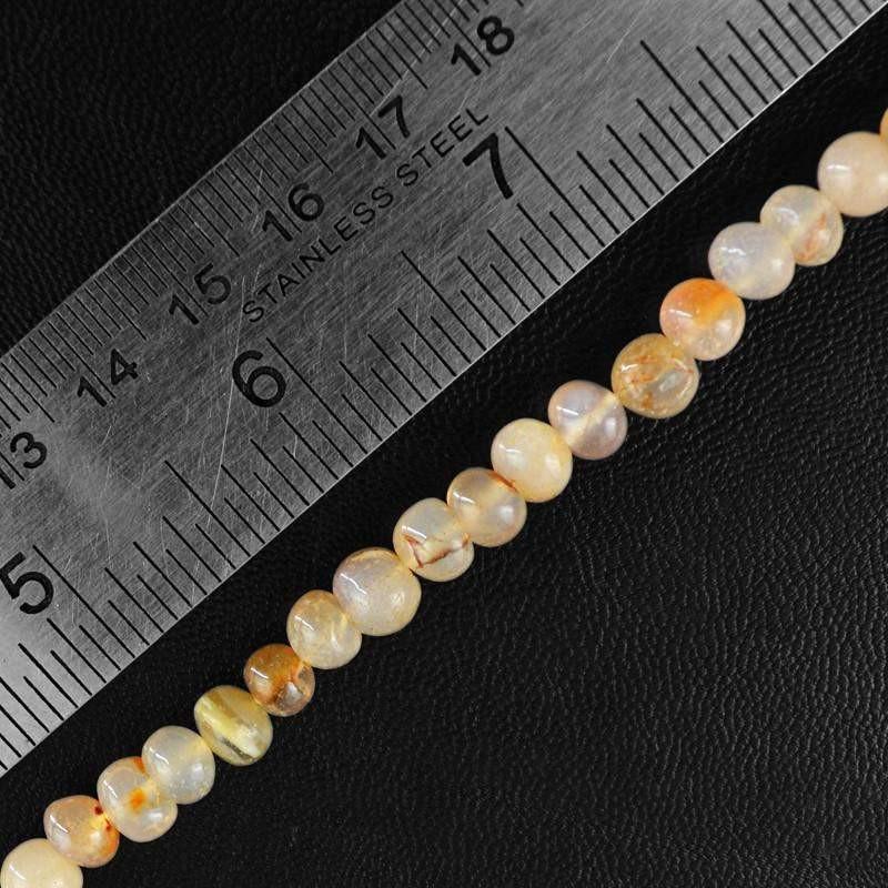 gemsmore:Natural Drilled Orange Onyx Round Beads Starnd