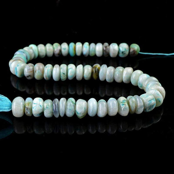 gemsmore:Natural Drilled Peruvian Opal Round Beads Strand