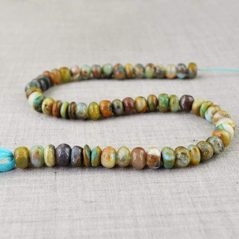 gemsmore:Natural Drilled Peruvian Opal Round Beads Strand