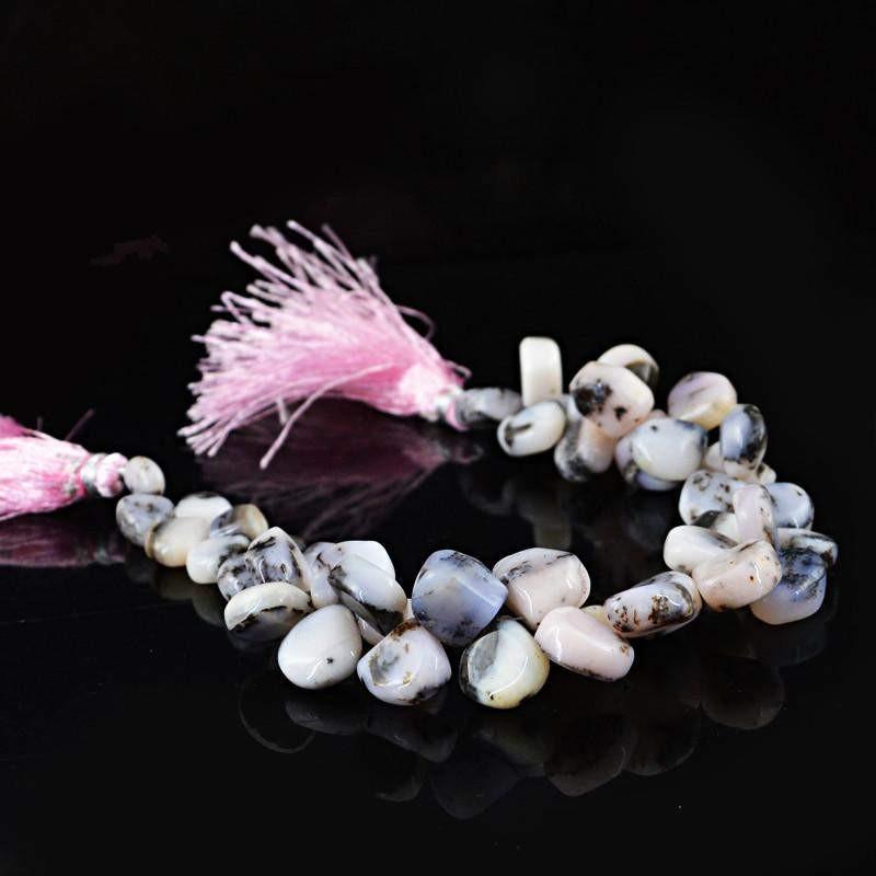 gemsmore:Natural Drilled Pink Australian Opal Beads Strand