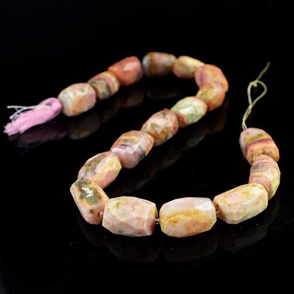 gemsmore:Natural Drilled Pink Australian Opal Beads Strand