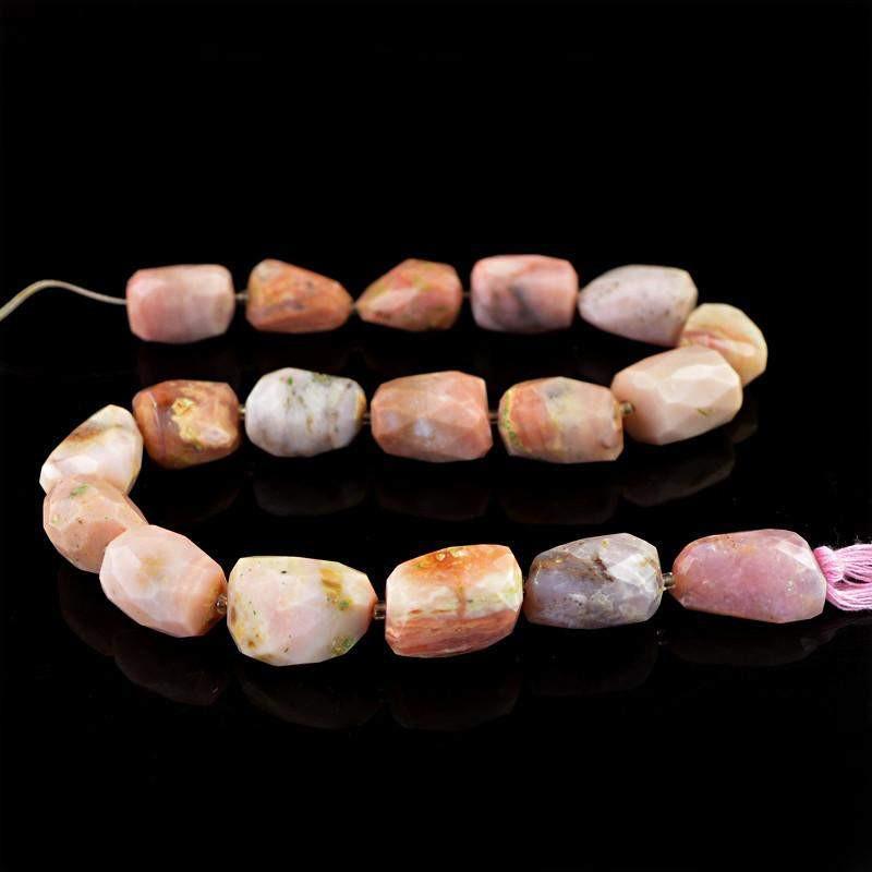 gemsmore:Natural Drilled Pink Australian Opal Beads Strand