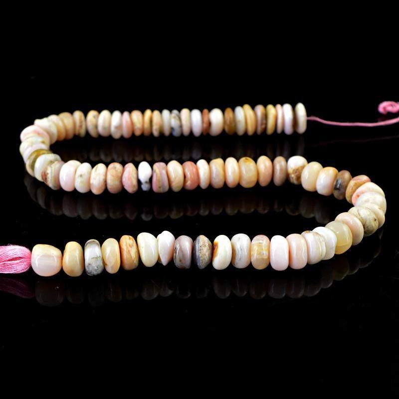 gemsmore:Natural Drilled Pink Australian Opal Round Beads Strand