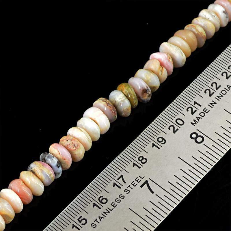 gemsmore:Natural Drilled Pink Australian Opal Round Beads Strand