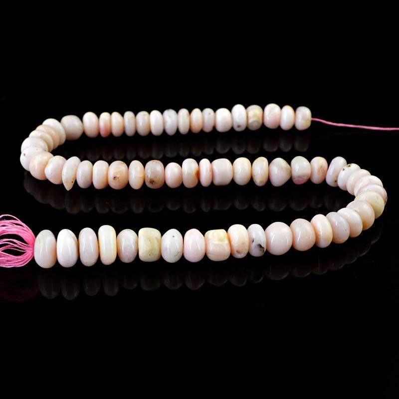 gemsmore:Natural Drilled Pink Australian Opal Untreated Beads Strand