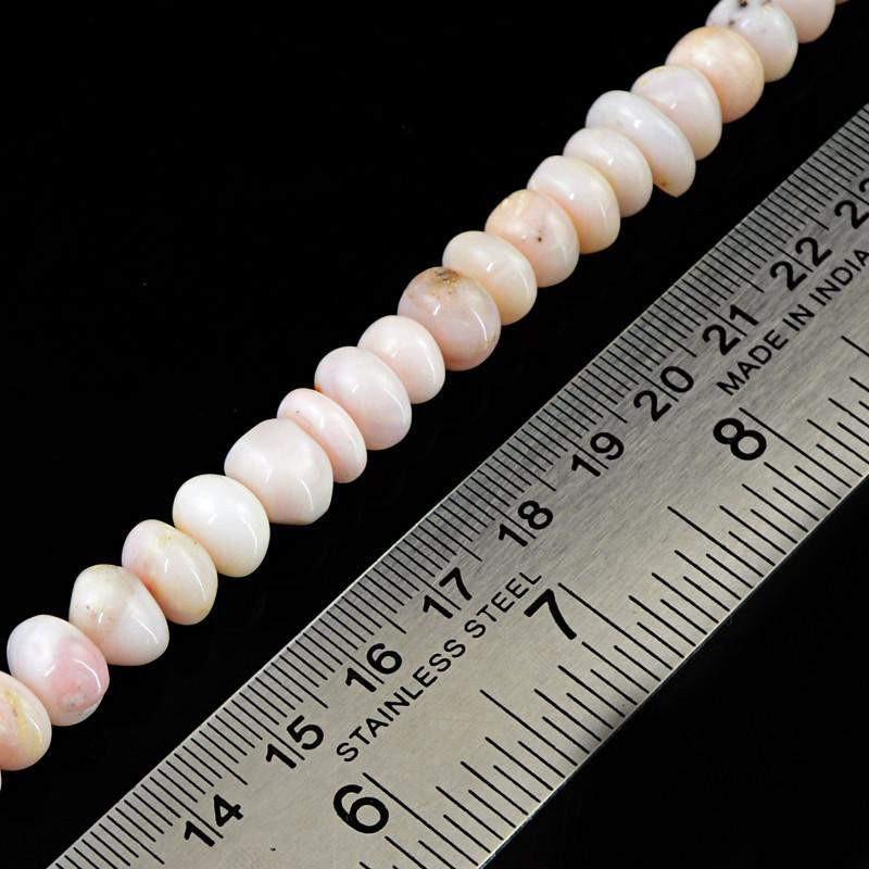 gemsmore:Natural Drilled Pink Australian Opal Untreated Beads Strand