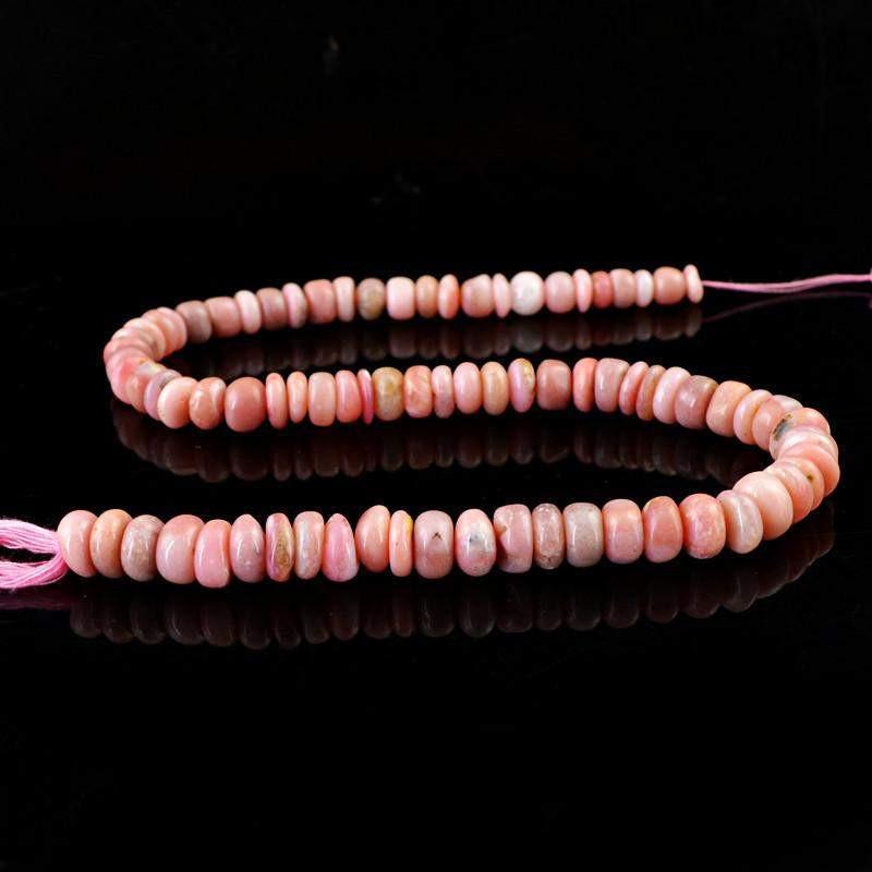 gemsmore:Natural Drilled Pink Australian Opal Untreated Beads Strand