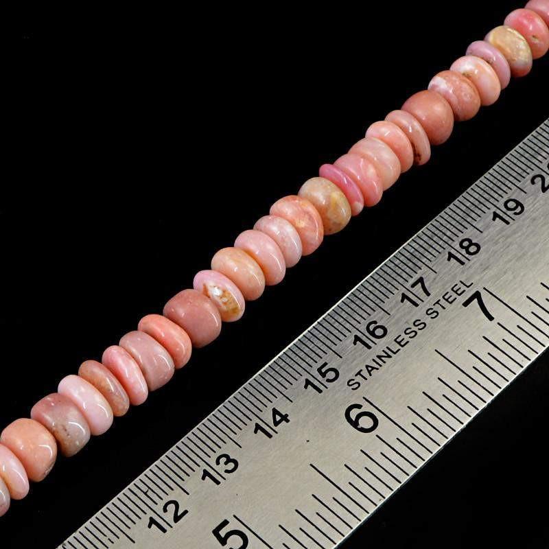 gemsmore:Natural Drilled Pink Australian Opal Untreated Beads Strand