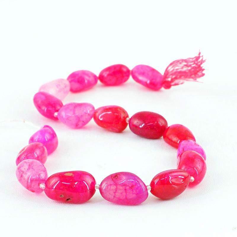 gemsmore:Natural Drilled Pink Onyx Beads Strand