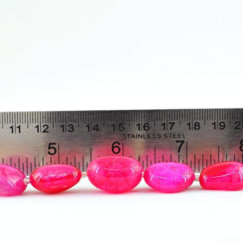 gemsmore:Natural Drilled Pink Onyx Beads Strand