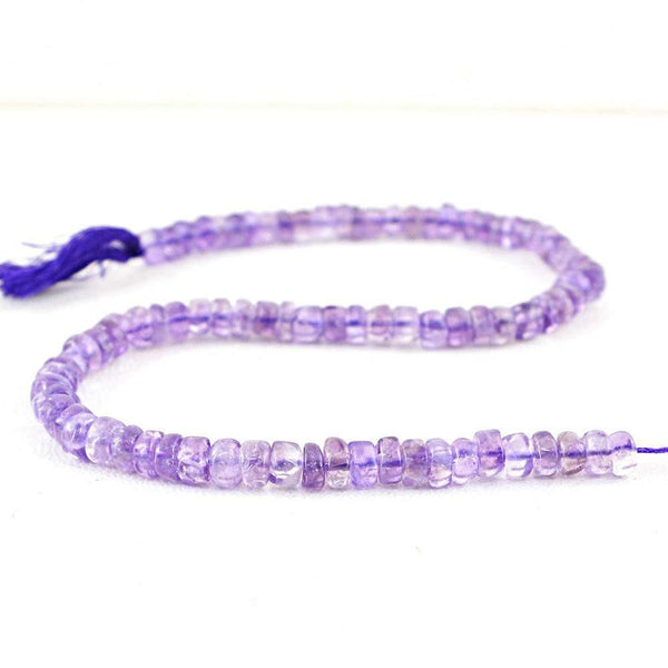 gemsmore:Natural Drilled Purple Amethyst Beads Strand