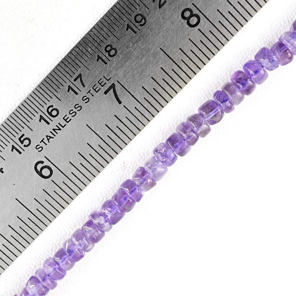 gemsmore:Natural Drilled Purple Amethyst Beads Strand