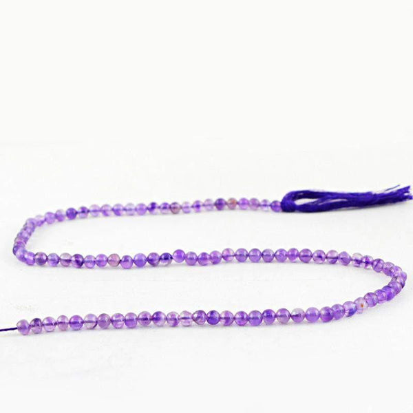 gemsmore:Natural Drilled Purple Amethyst Round Beads Strand