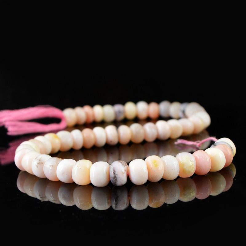 gemsmore:Natural Drilled Round Pink Australian Opal Beads Strand