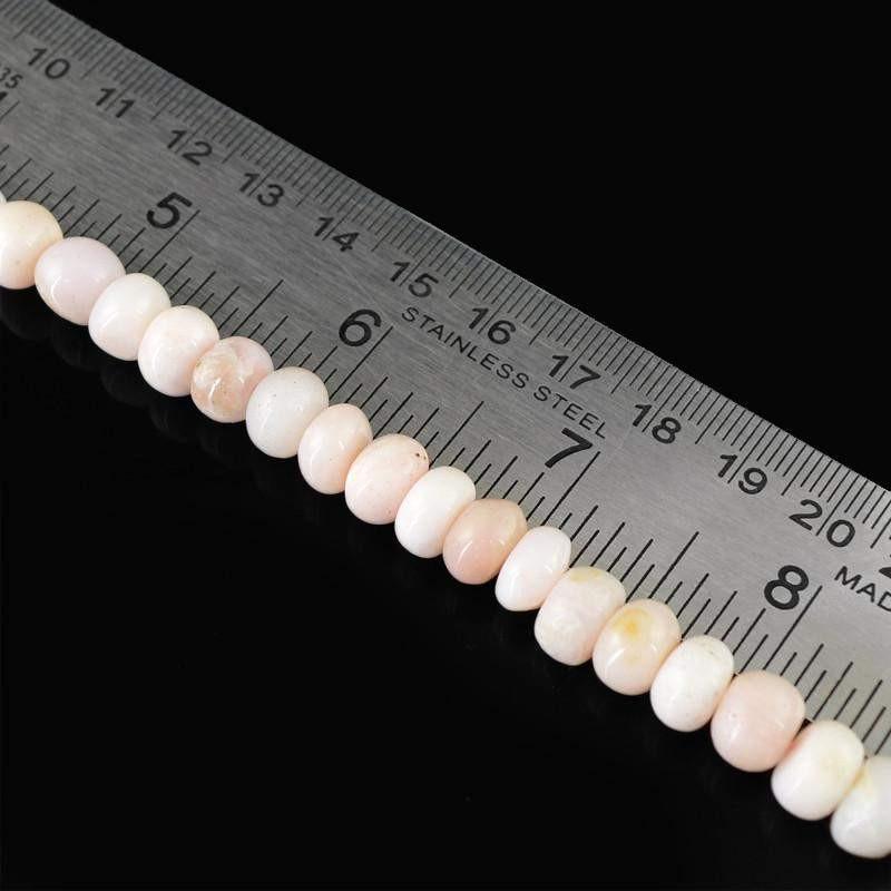 gemsmore:Natural Drilled Round Pink Australian Opal Beads Strand