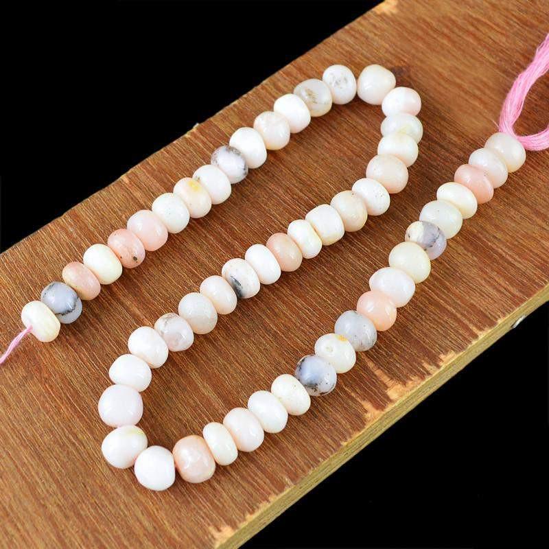 gemsmore:Natural Drilled Round Pink Australian Opal Beads Strand